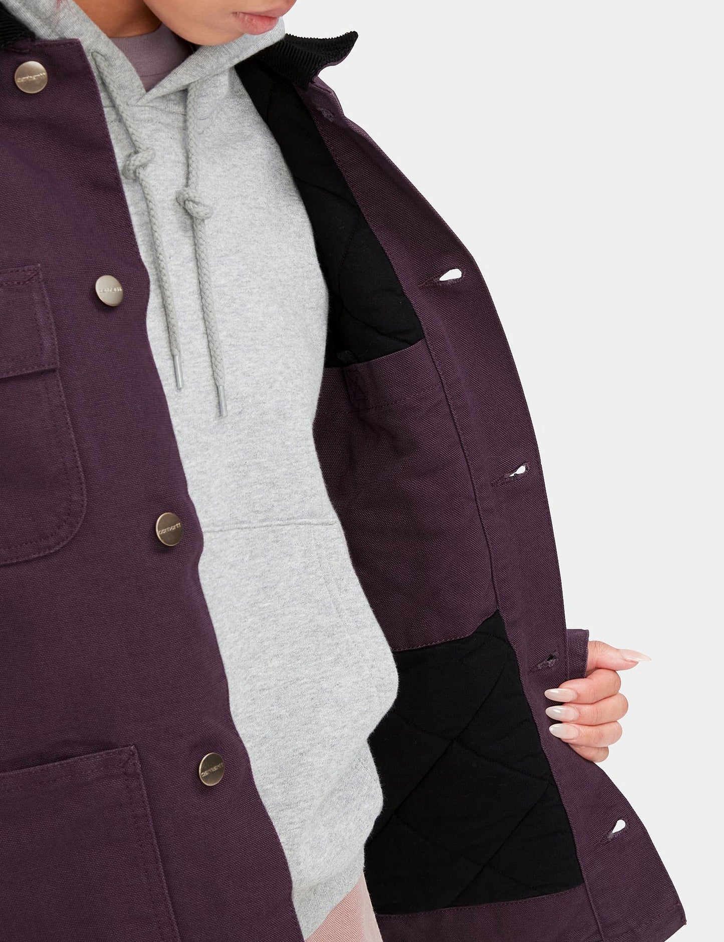 Damenmantel Irving - Dark Plum/Black