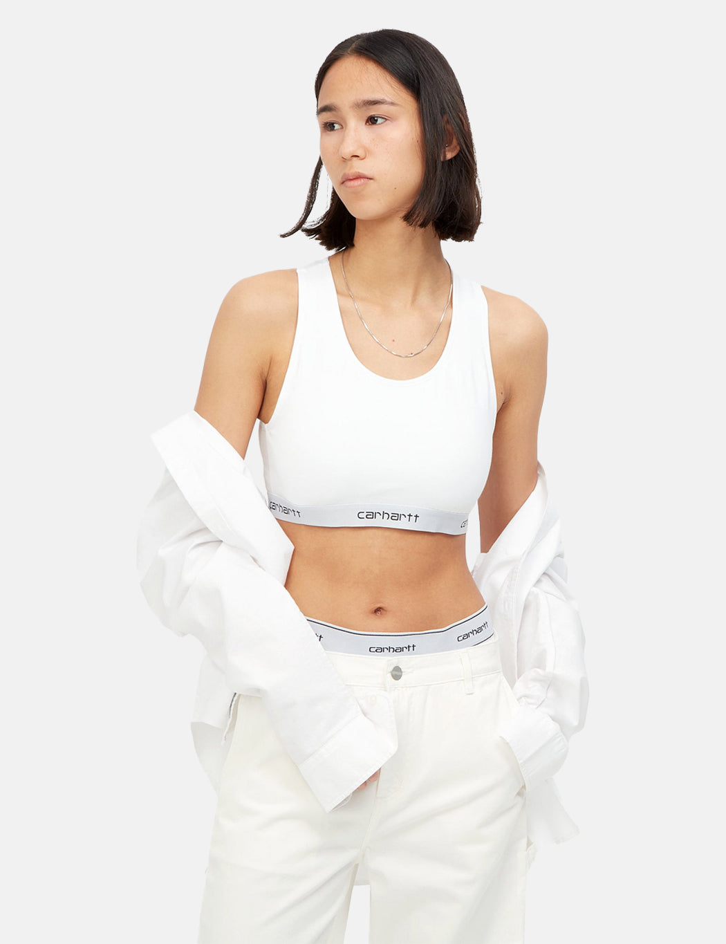 Damen Racerback-Tanktop mit Schriftzug – Schwarz