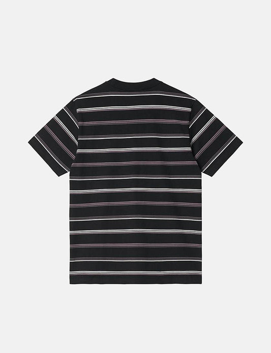 T-shirt Vonn à rayures – Noir/Violet artichaut
