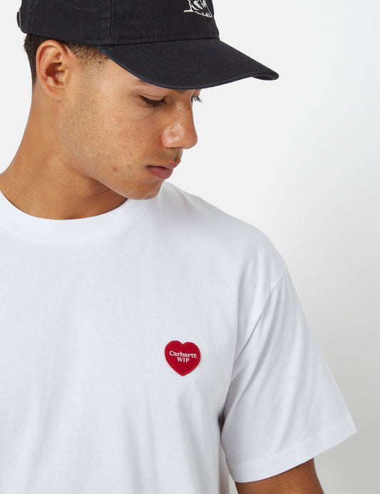 T-Shirt mit Doppelherz (Bio) – Weiß