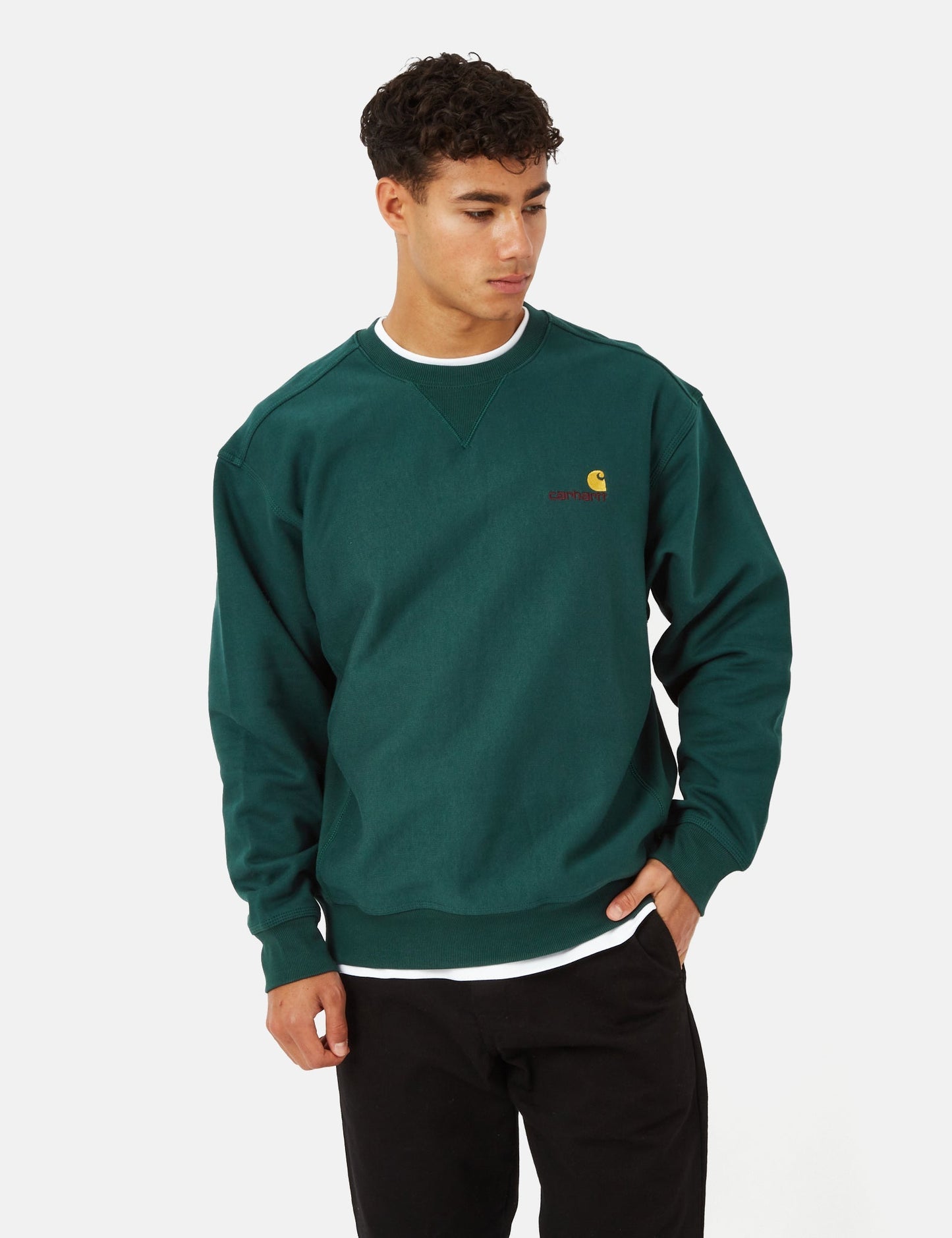 Sweat-shirt American Script - Bleu Piscine