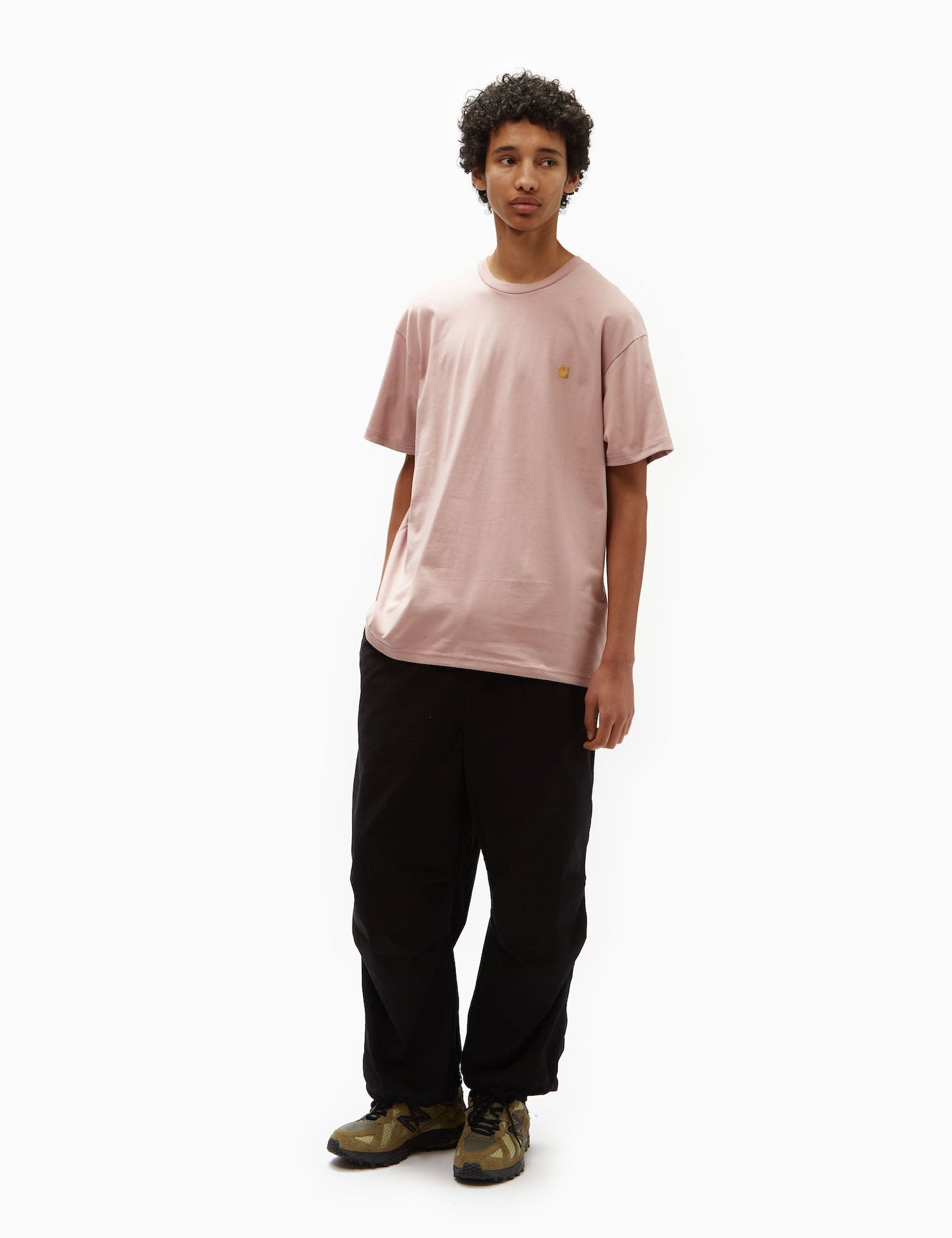 T-shirt Chase (ample) - Rose poudré/Or