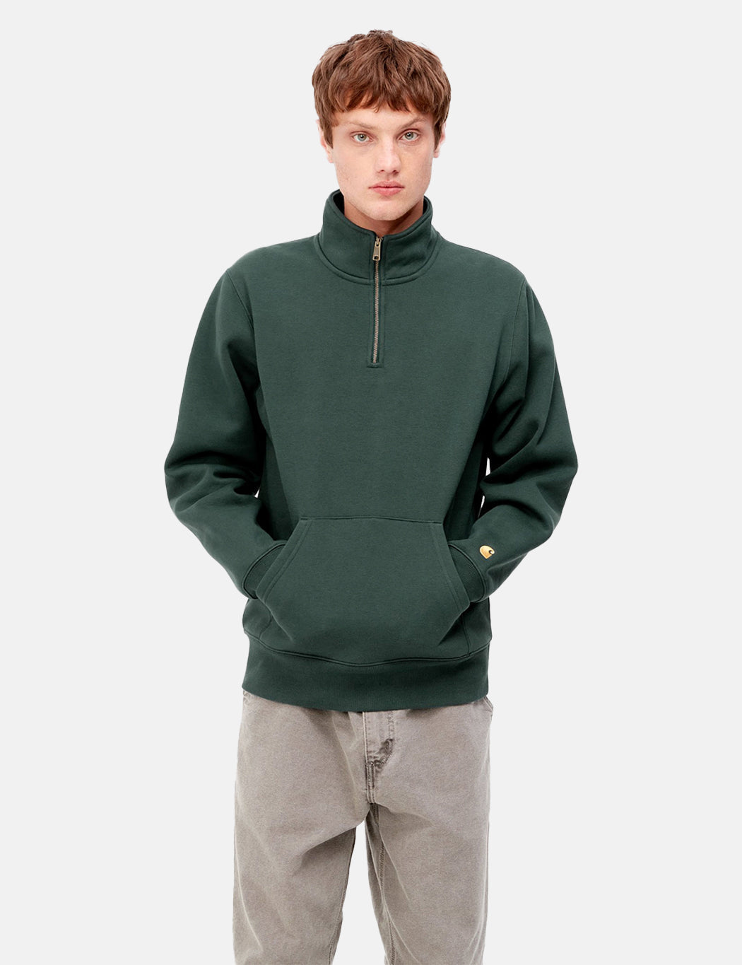 Chase Neck Zip Sweatshirt – Juniper Green
