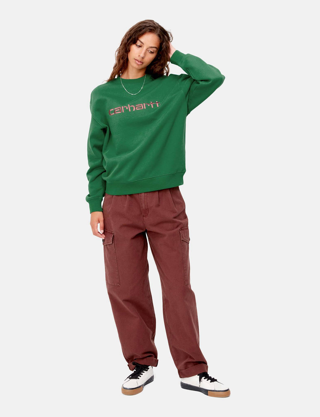 Sweat-shirt Femme - Vert Bonsai/Rose Brumeux