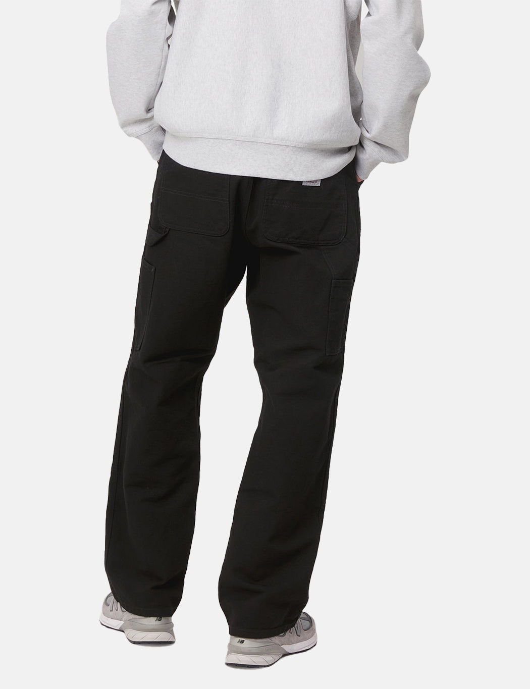 Pantalon double épaisseur (coupe décontractée/droite) - Noir