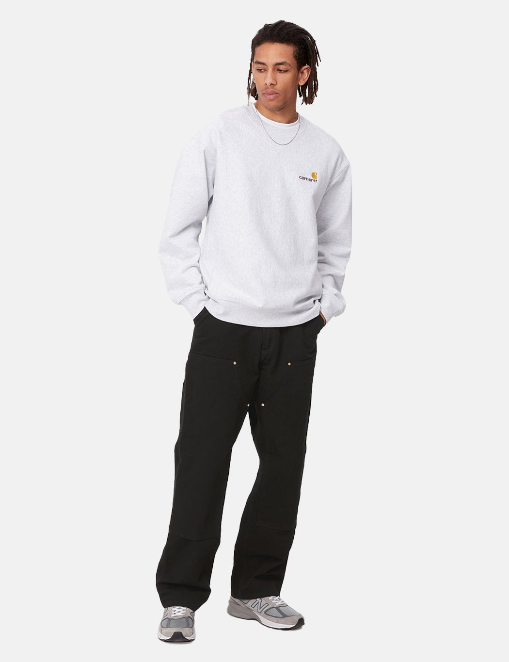 Pantalon double épaisseur (coupe décontractée/droite) - Noir