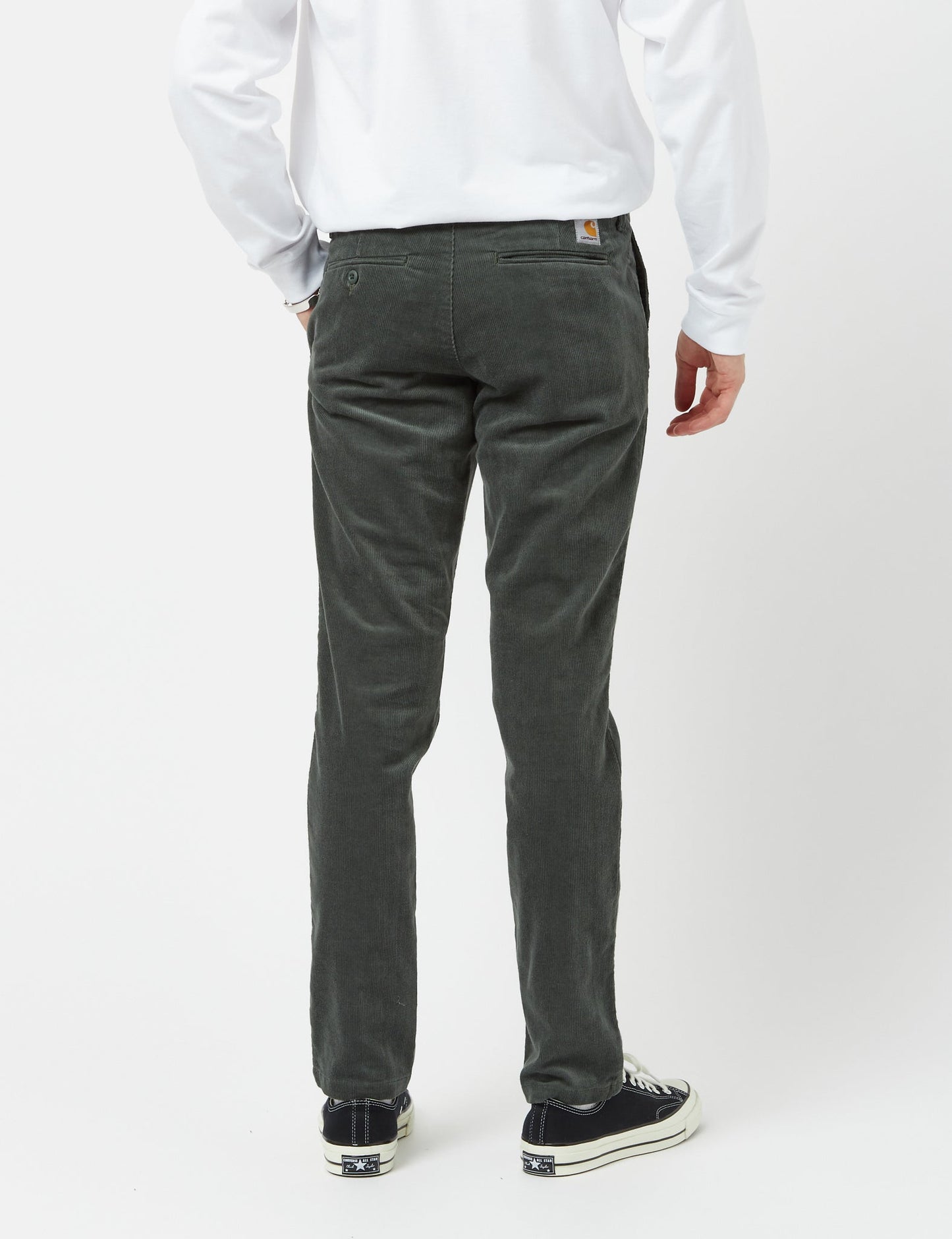 Sid Pant Cord Chino (coupe ajustée) - Vert buis