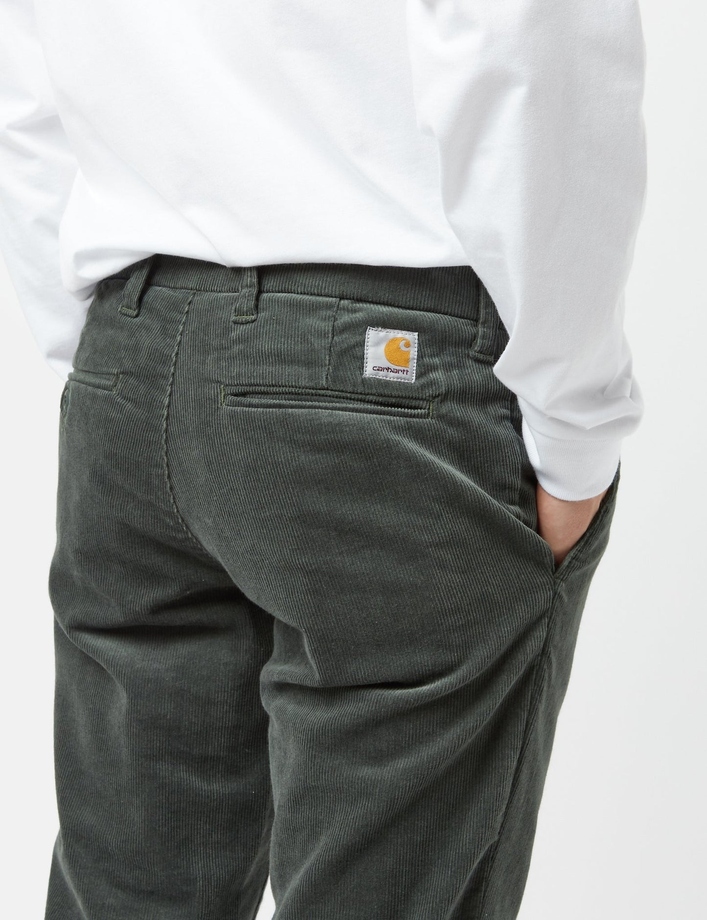 Sid Pant Cord Chino (coupe ajustée) - Vert buis