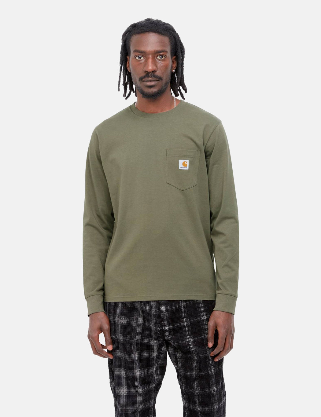 T-shirt à manches longues avec poche - Vert algue