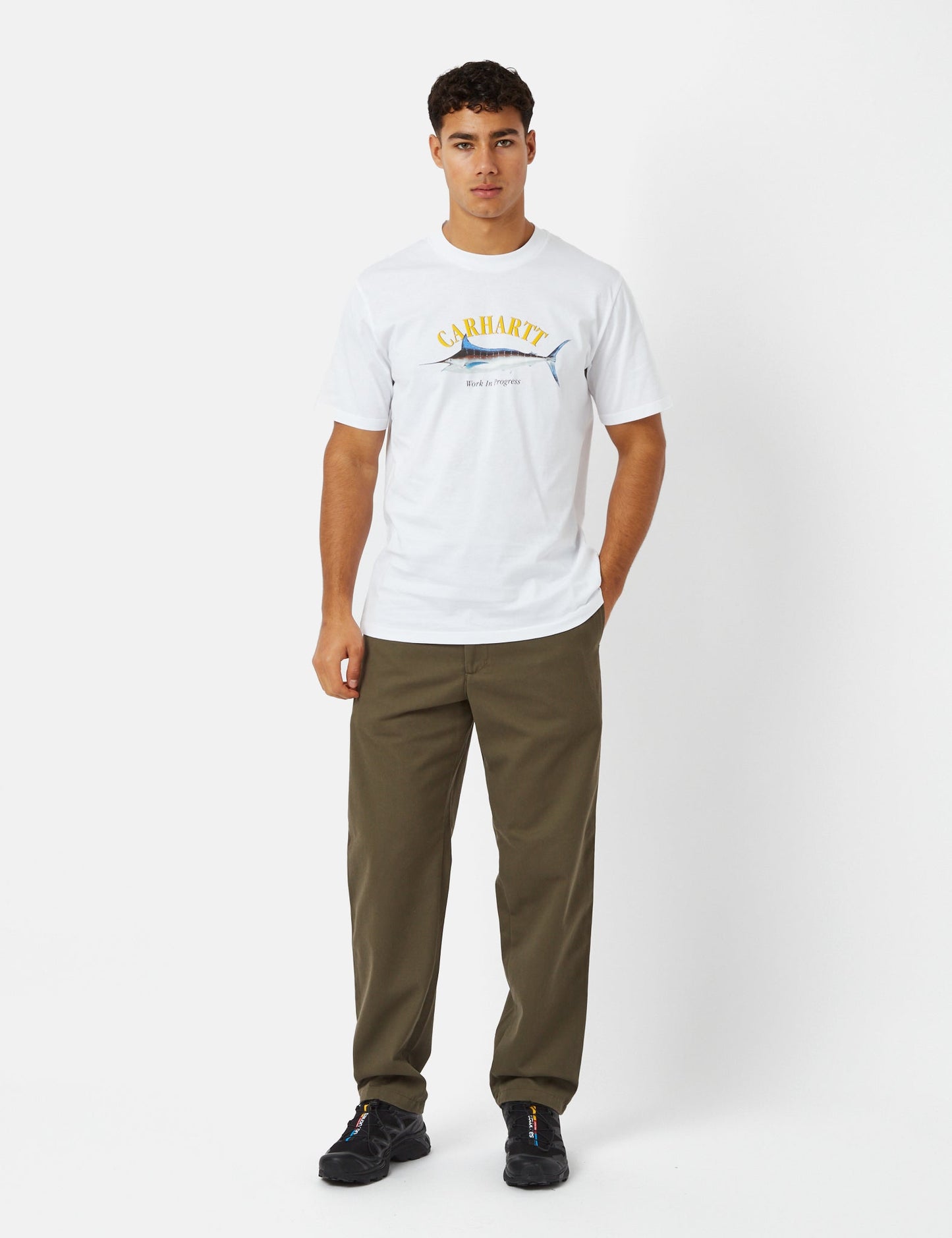 Pantalon Calder (décontracté, fuselé) - Vert ortie