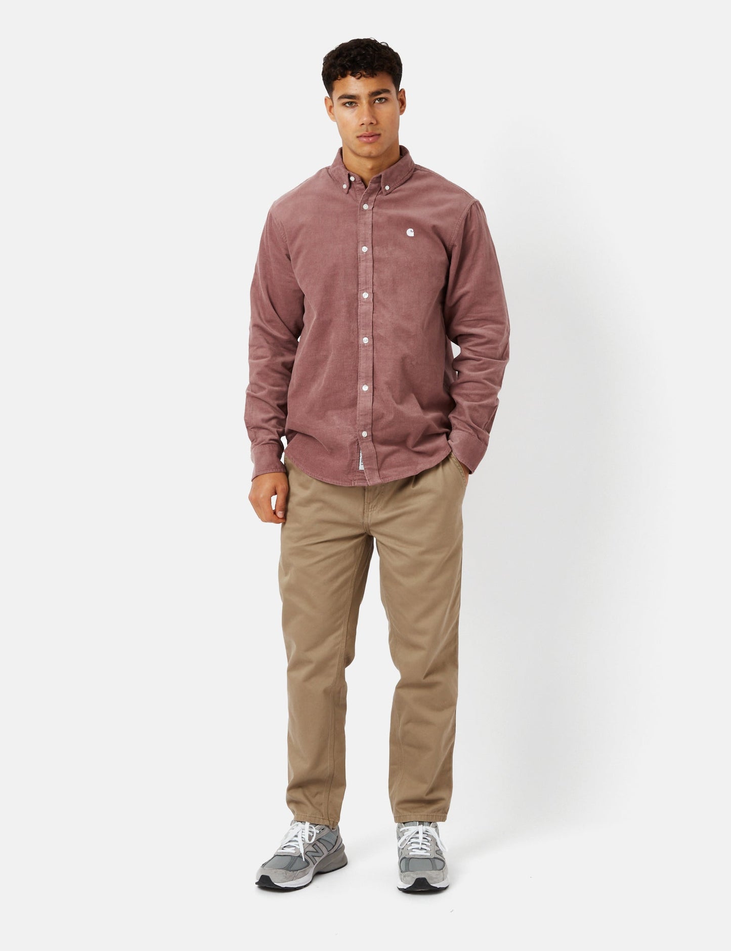 Chemise Madison (Fine Corde) - Rouge lupin/Blanc