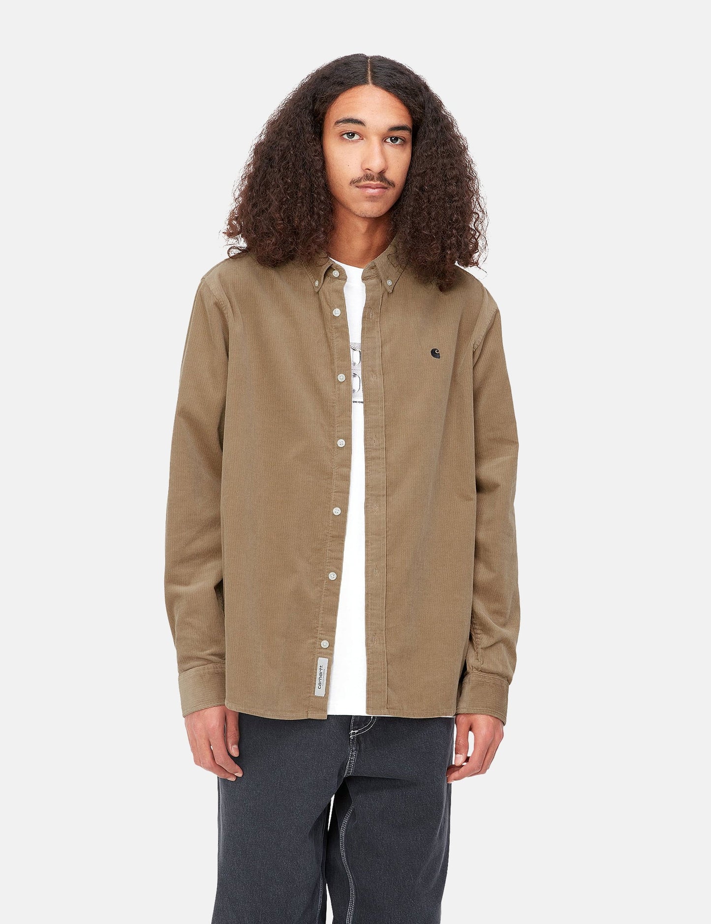 Chemise Madison (Fine Corde) - Vert Yucca/Blanc