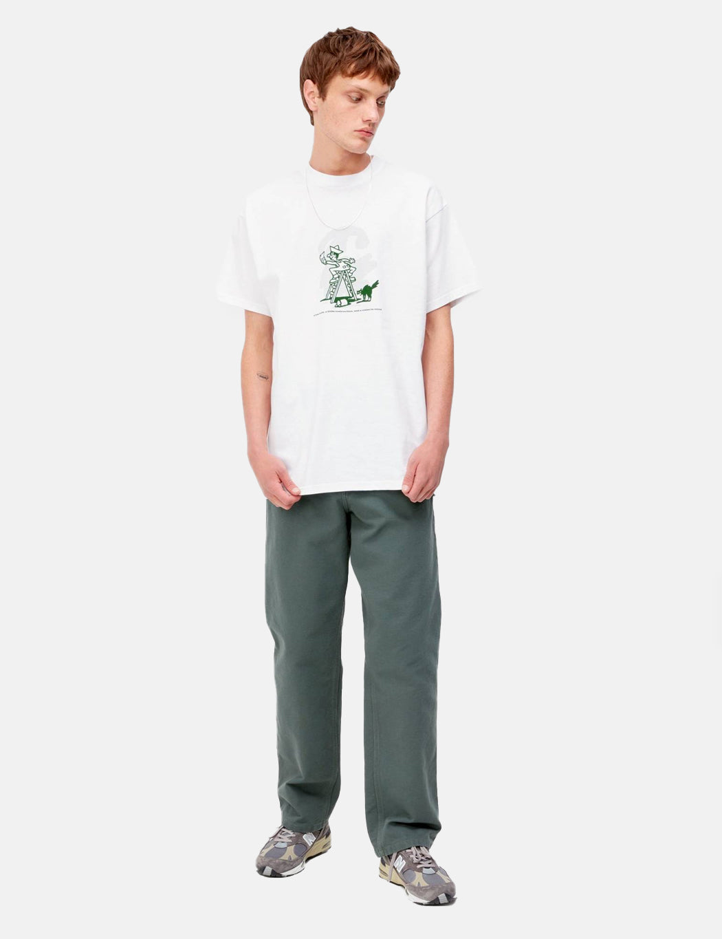 T-shirt Lucky Painter - Blanc/Vert Bonsaï