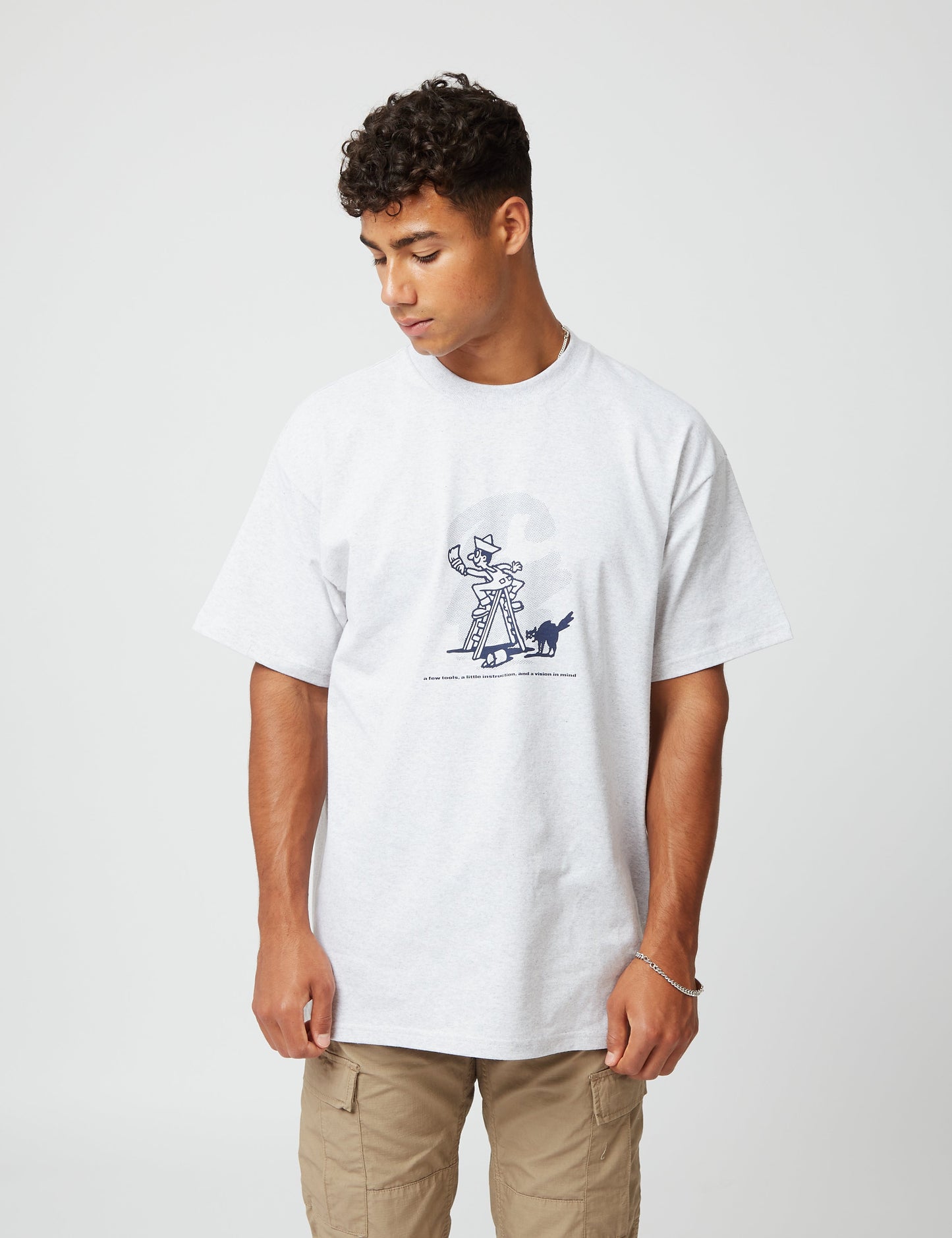 T-shirt Lucky Painter - Blanc/Vert Bonsaï