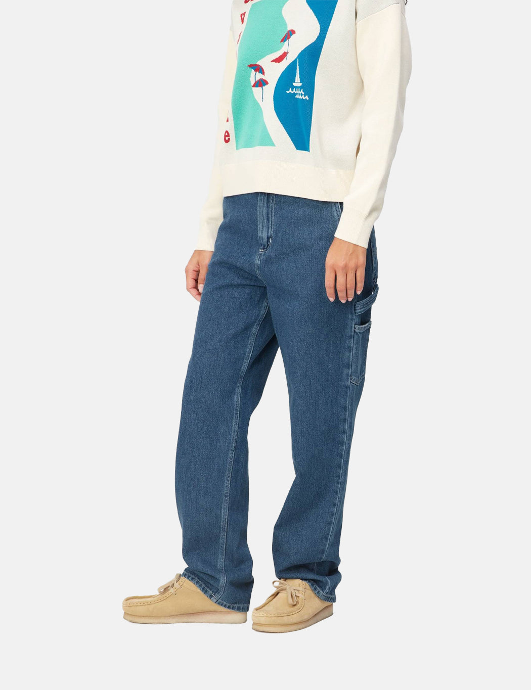 Pantalon Pierce (coupe droite) pour femme - Bleu délavé intense