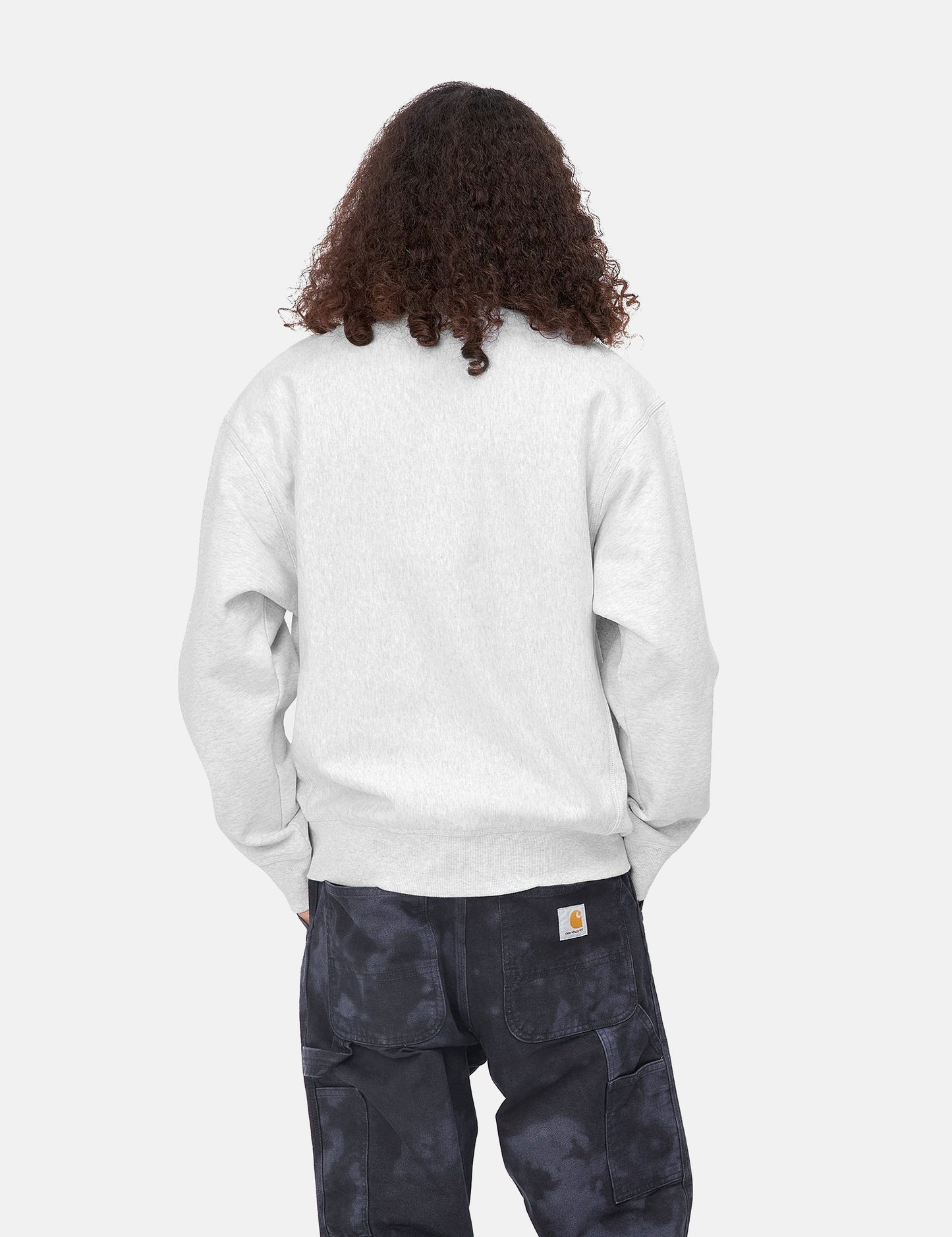 Locker-Sweatshirt – Aschgrau Meliert/Braun