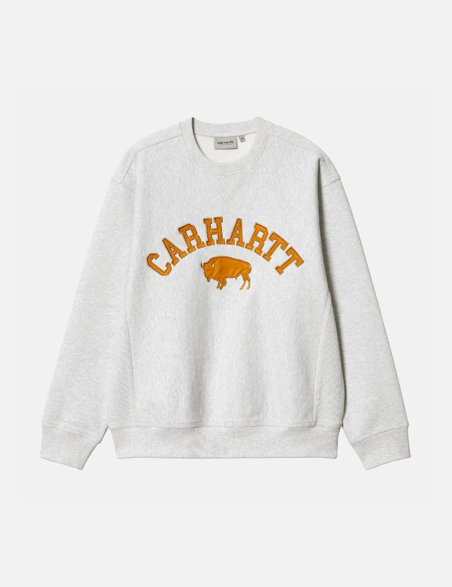 Locker-Sweatshirt – Aschgrau Meliert/Braun