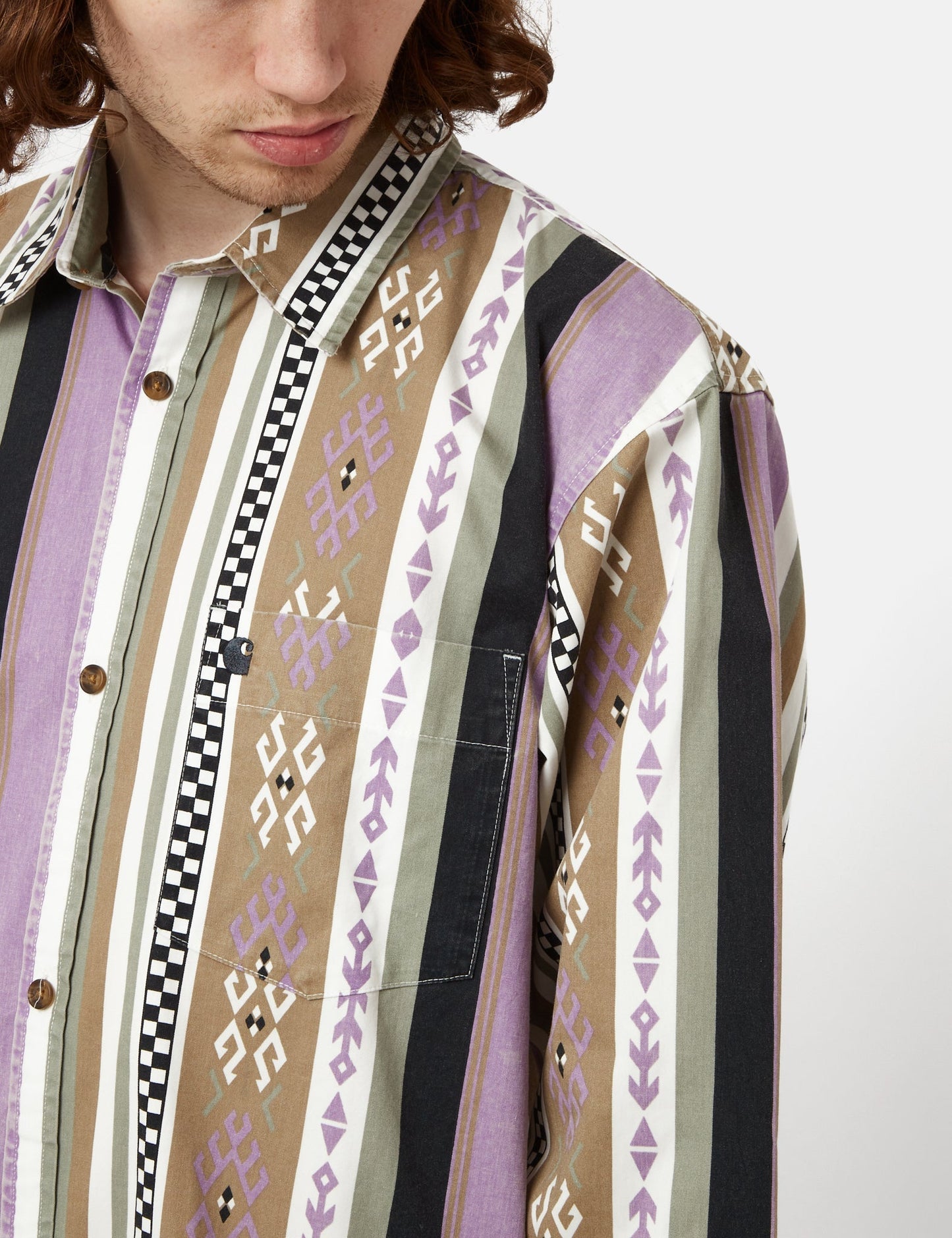 Chemise ample Coba Stripe - Violet Violanda/Gris Soot