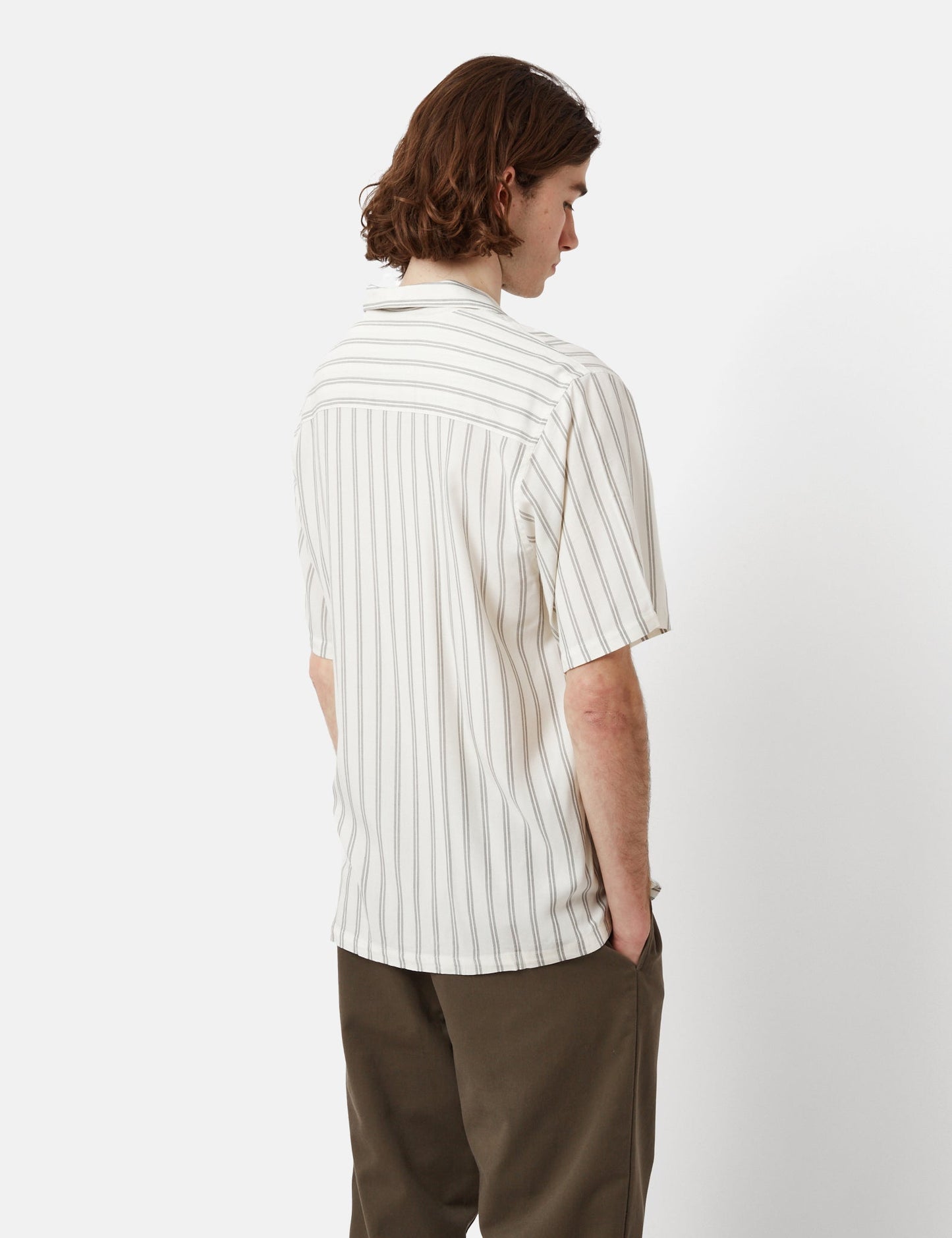 Chemise Reyes à rayures (ample) - Cire/Noir