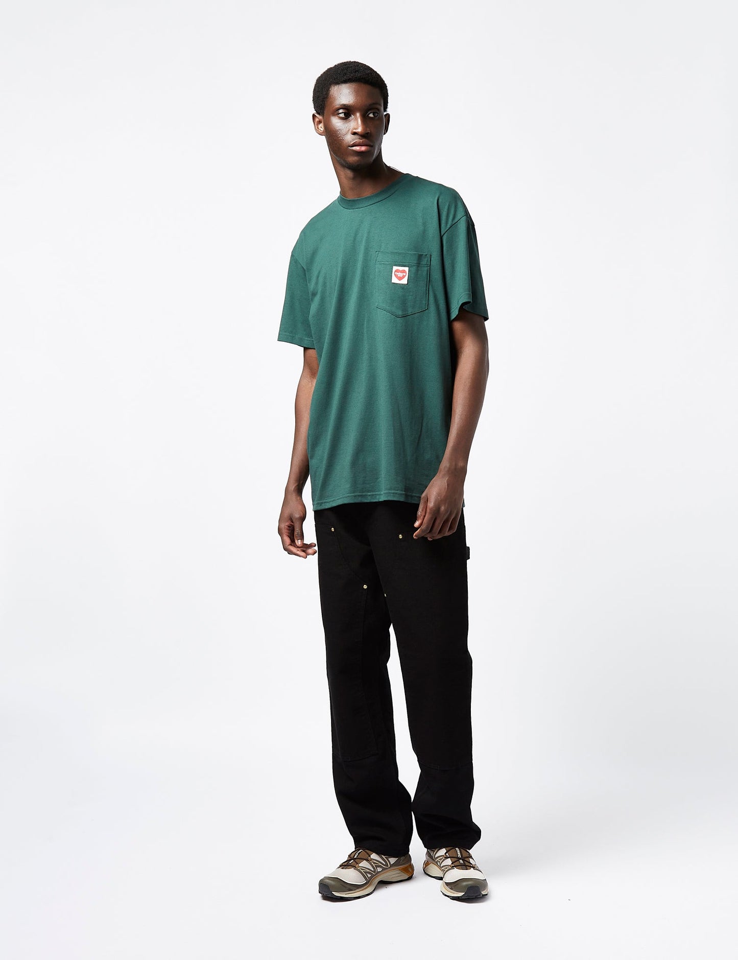 T-shirt Cœur de poche (ample) - Vert Découverte