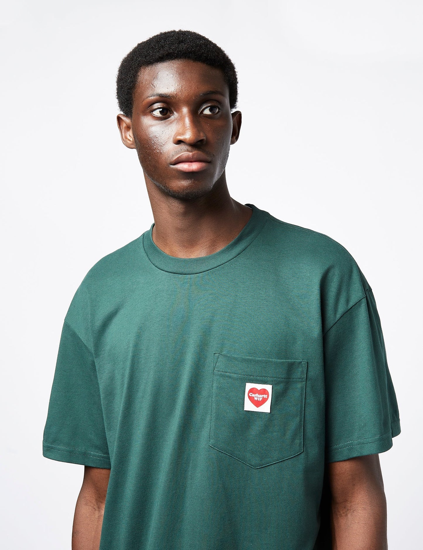 T-shirt Cœur de poche (ample) - Vert Découverte