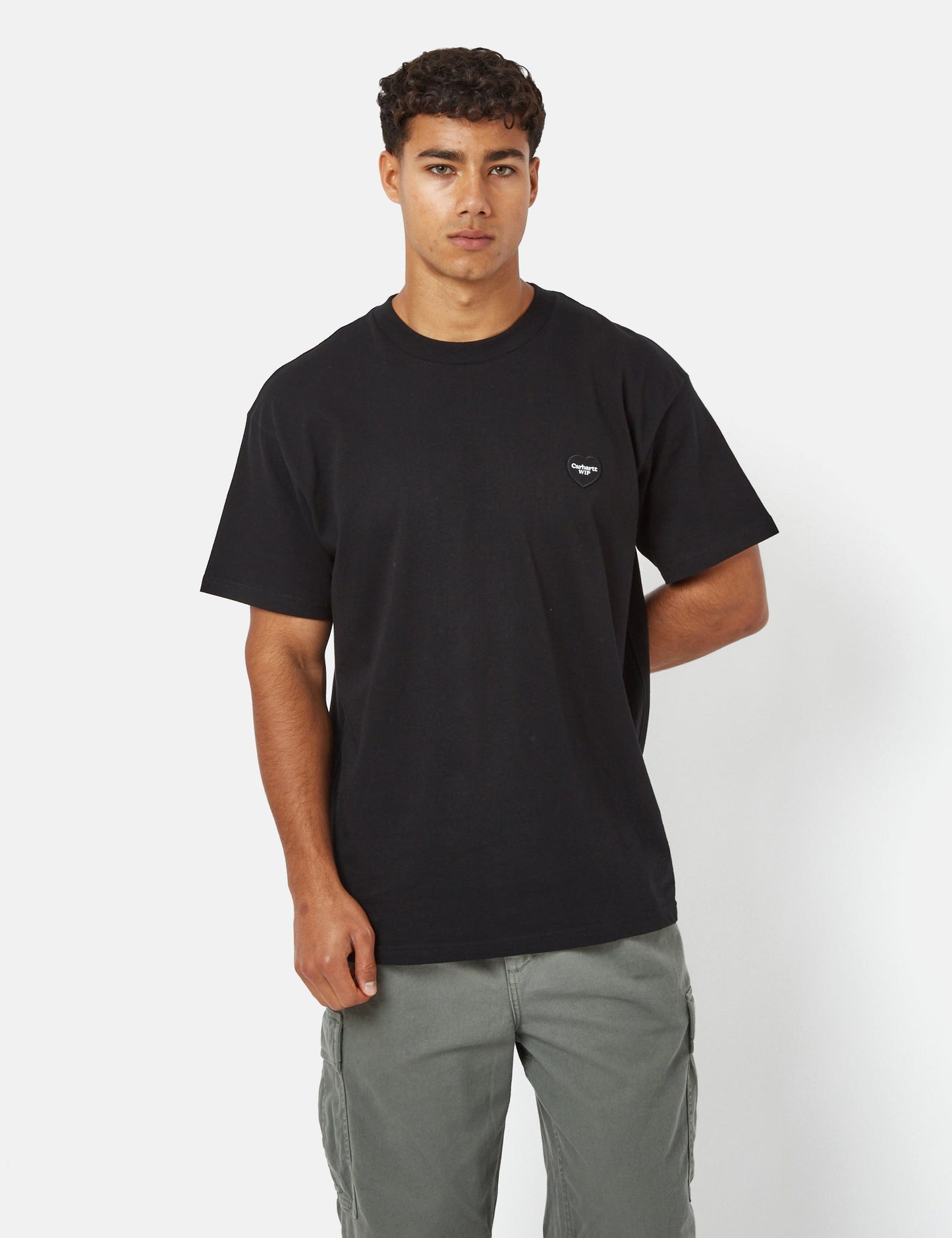 T-Shirt „Doppeltes Herz“ (Bio) – Schwarz
