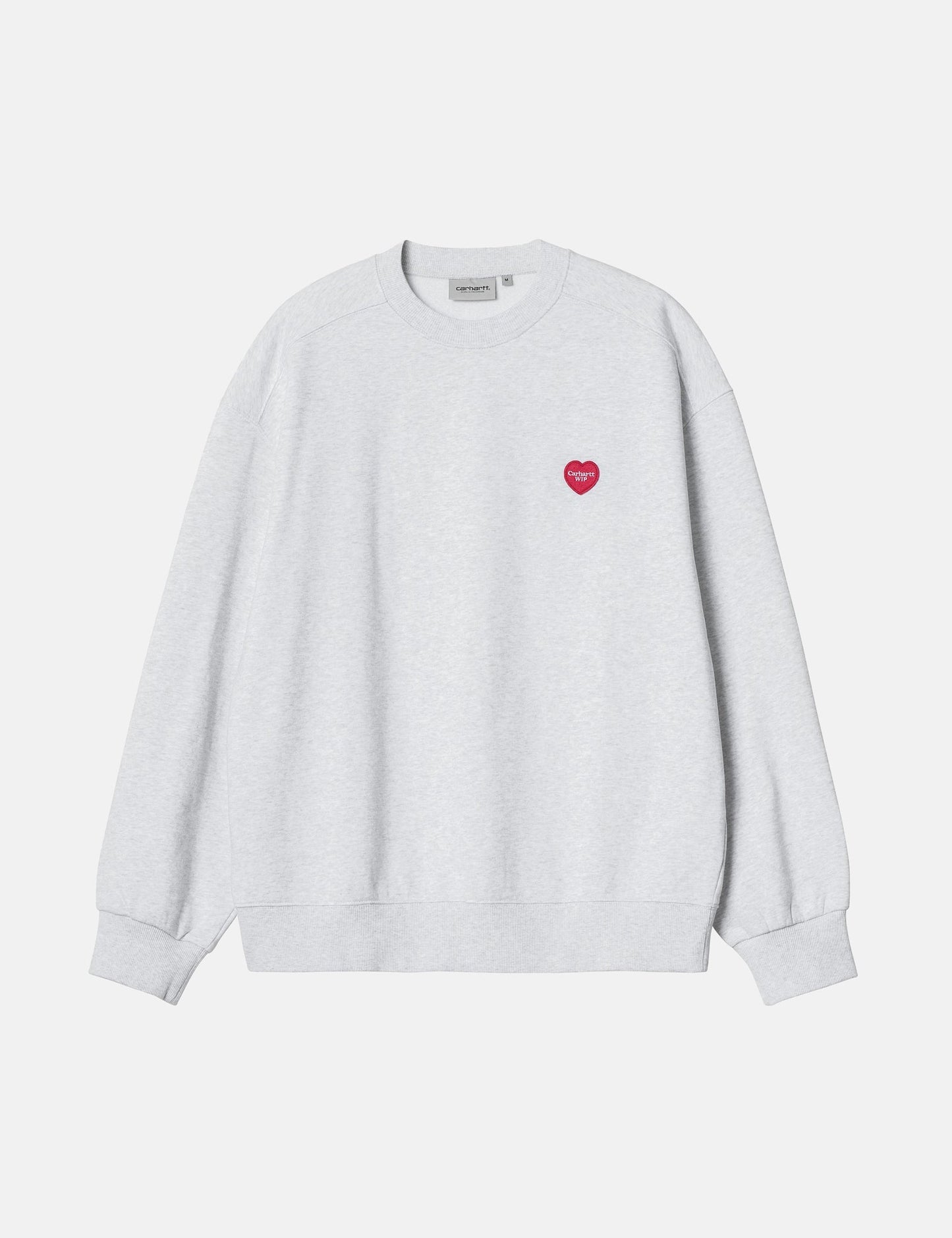 Sweatshirt mit Herz-Applikation – Aschgrau meliert
