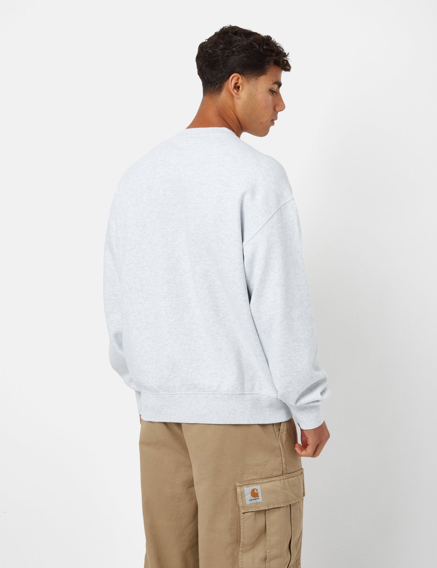 Sweatshirt mit Herz-Applikation – Aschgrau meliert