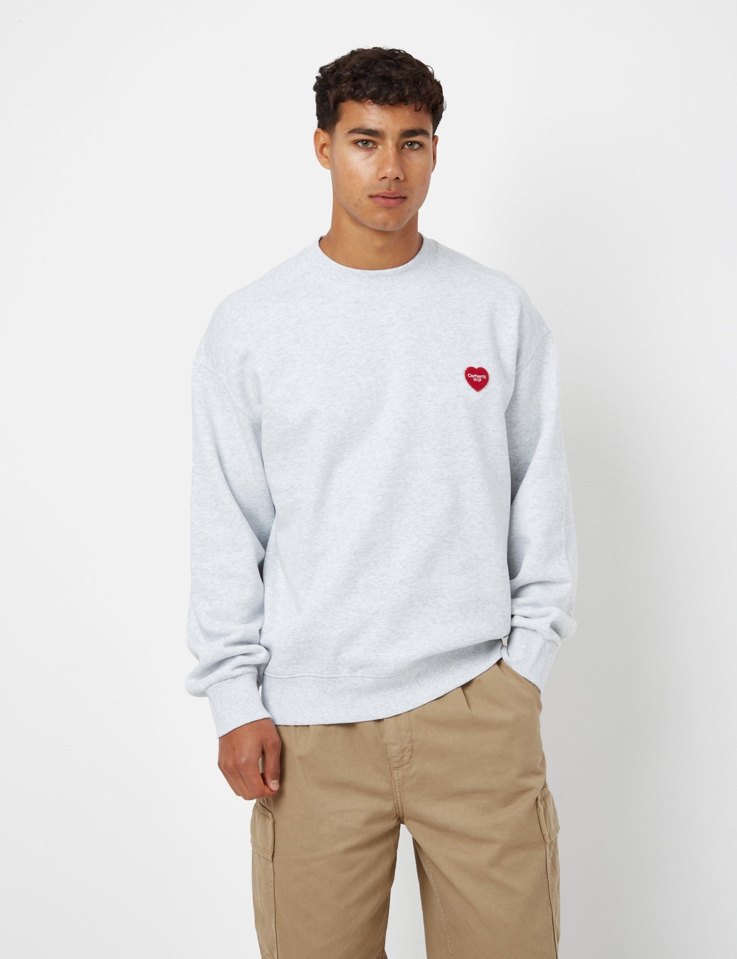 Sweatshirt mit Herz-Applikation – Dusty Hamilton Brown