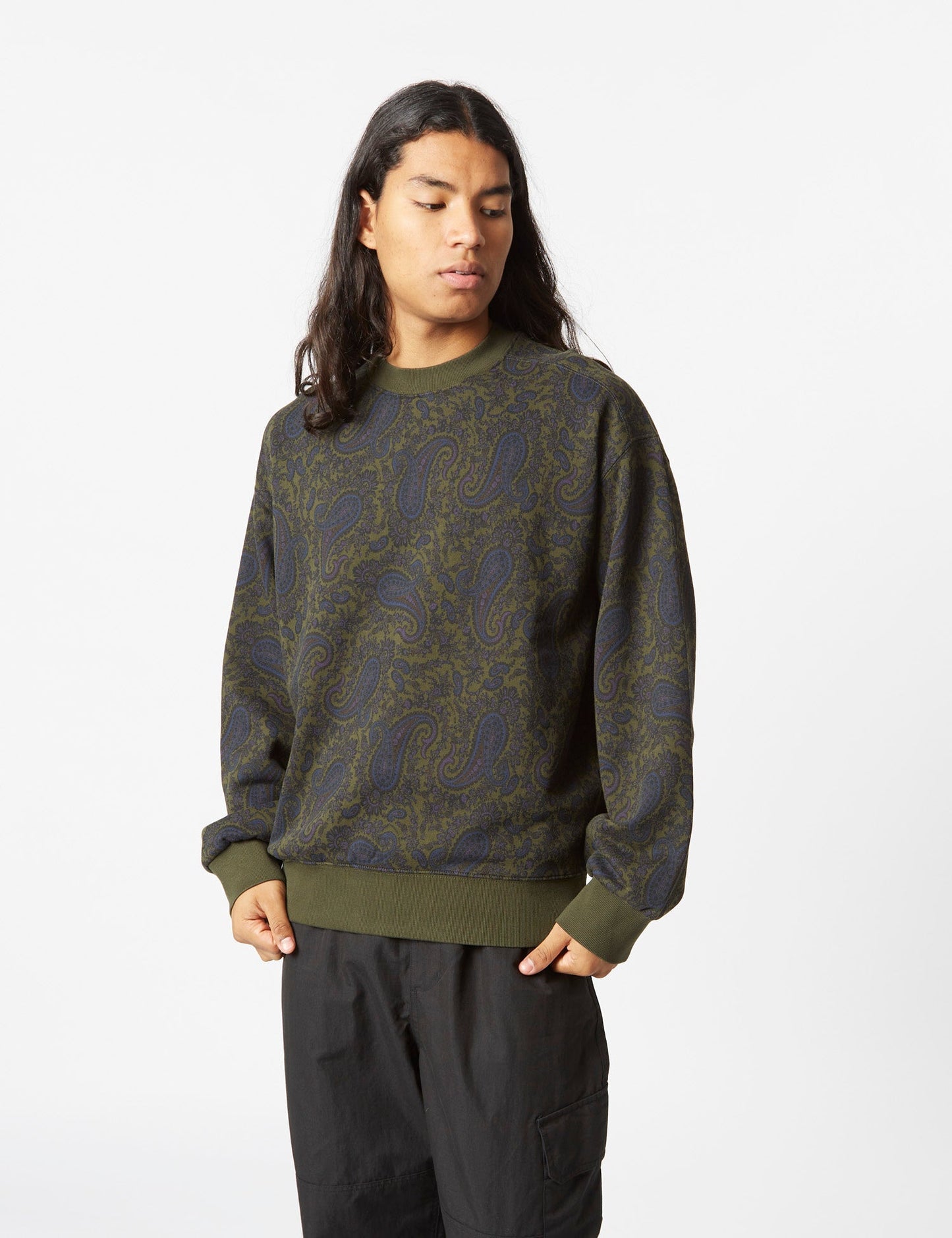Sweat-shirt Paisley (Imprimé Paisley) - Vert végétal
