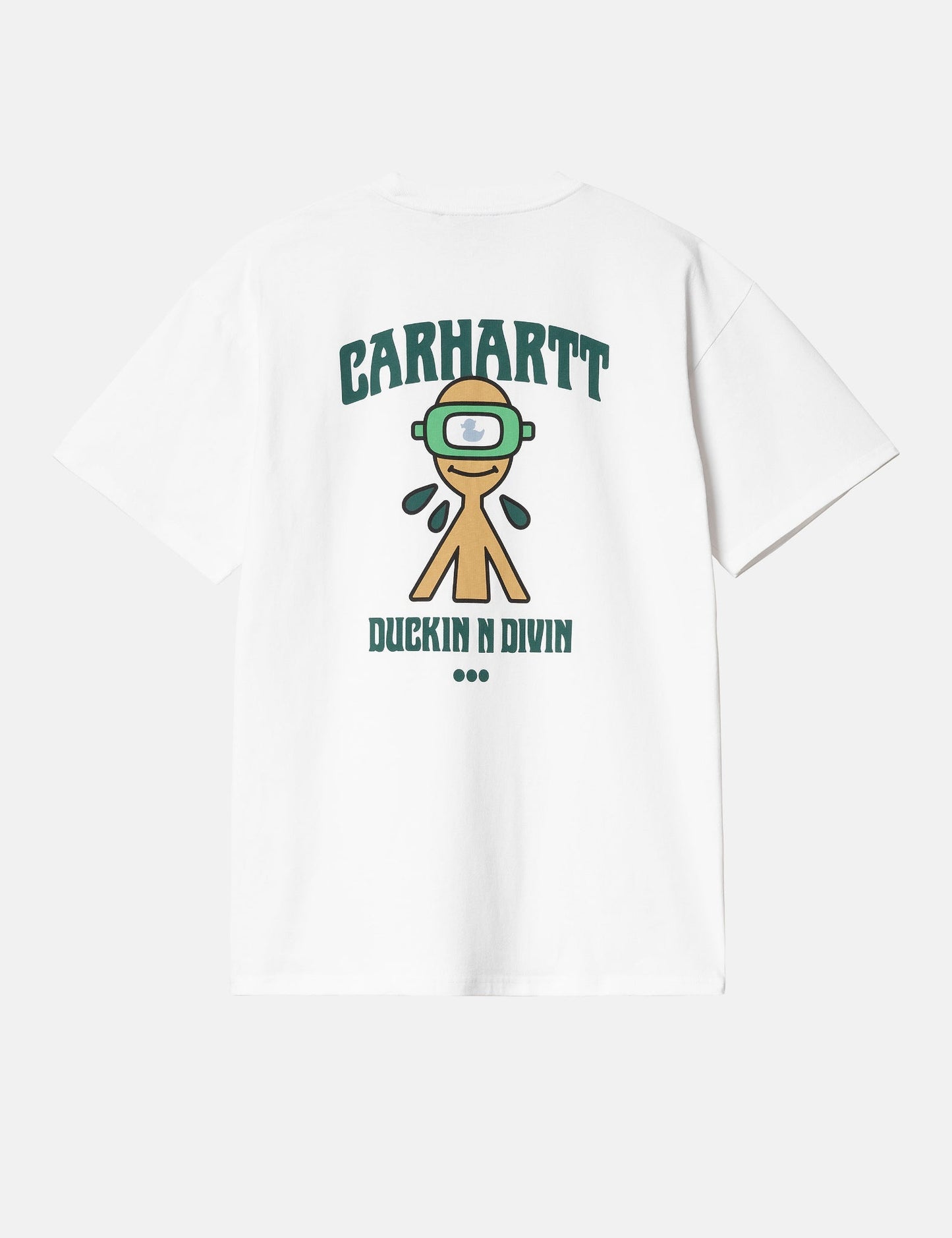 T-shirt Duckin' (Coupe ample) - Blanc teint en pièce