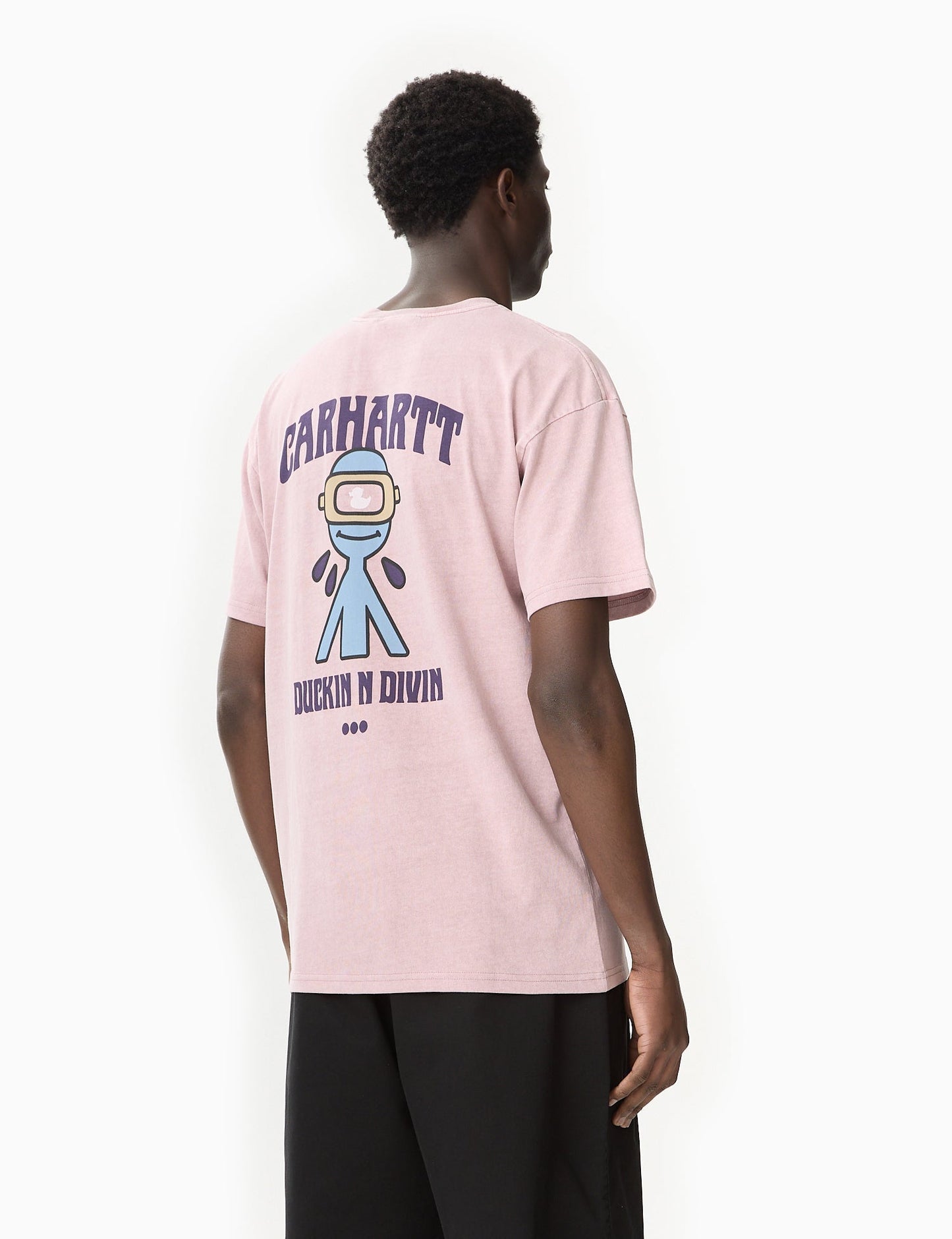 T-shirt Duckin' (Coupe ample) - Blanc teint en pièce