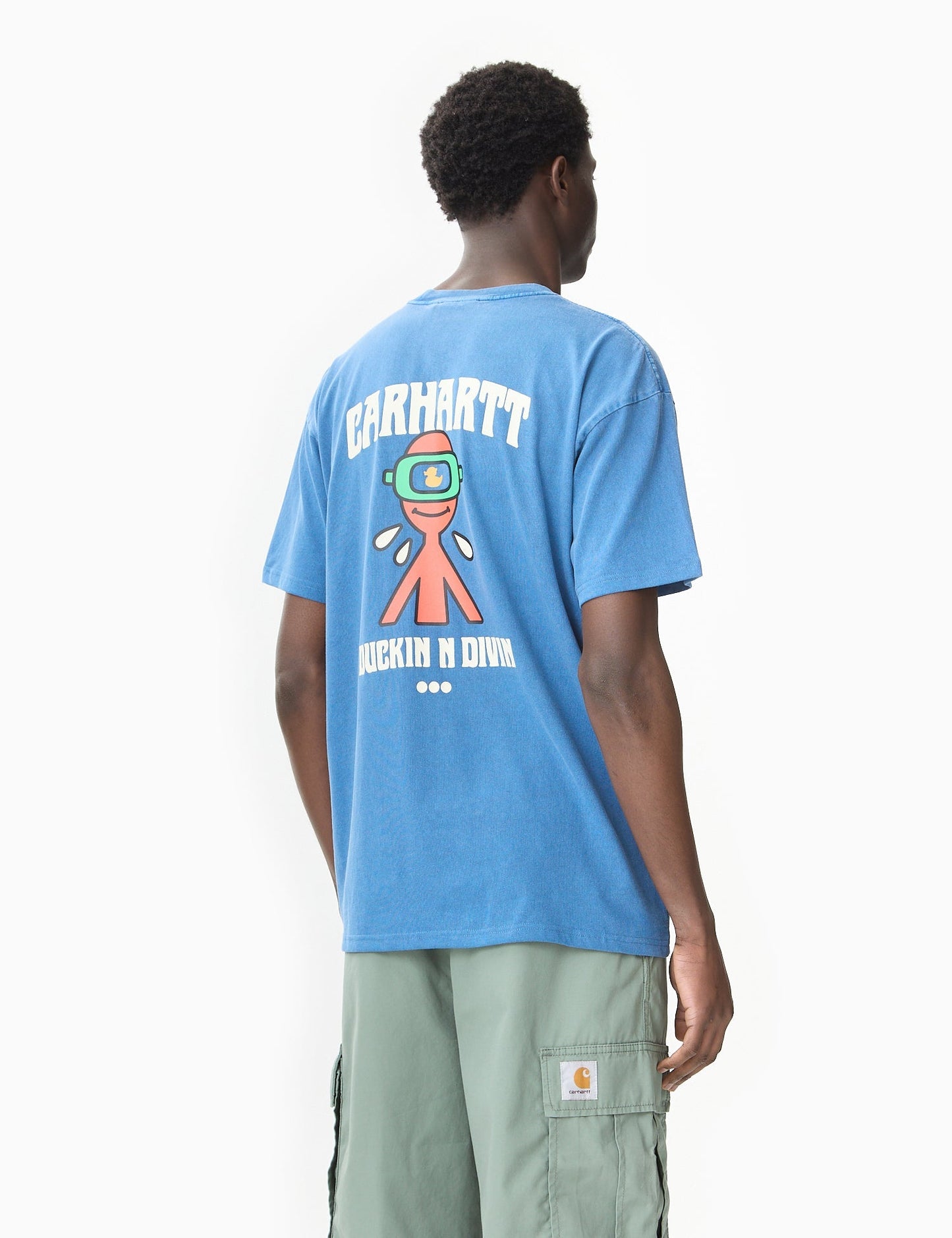 T-shirt Duckin' (Coupe ample) - Blanc teint en pièce
