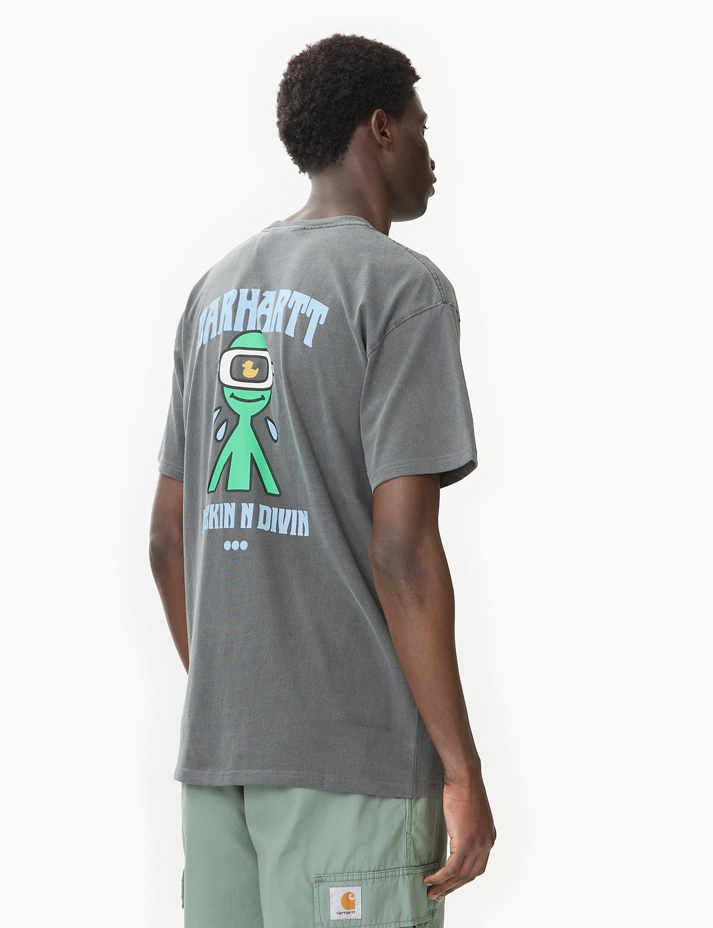 T-shirt Duckin' (Coupe ample) - Blanc teint en pièce