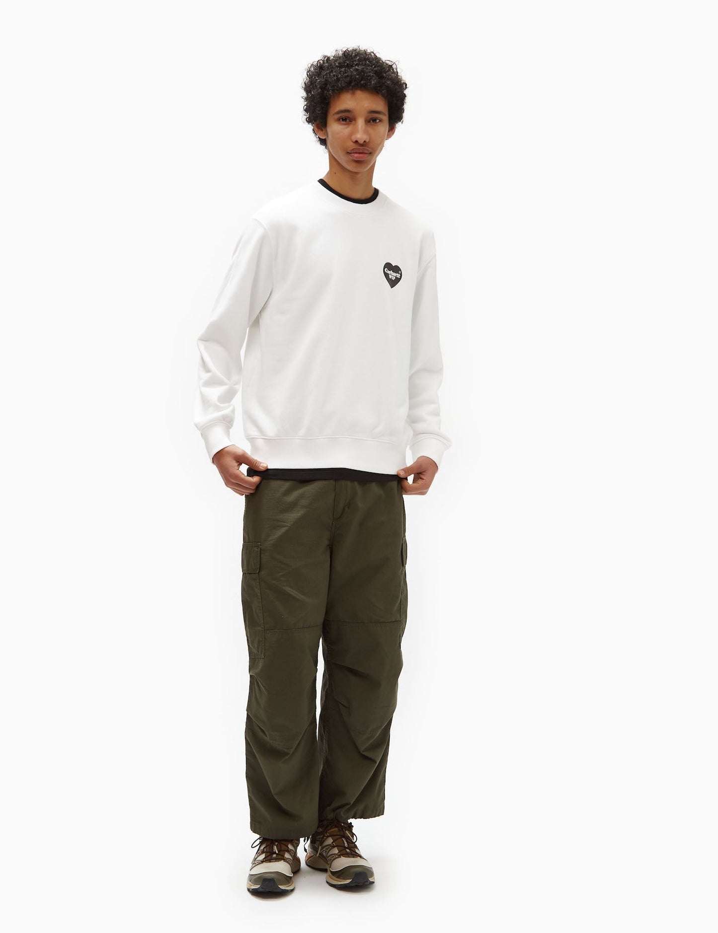 Sweat-shirt Bandana Cœur (ample) - Blanc