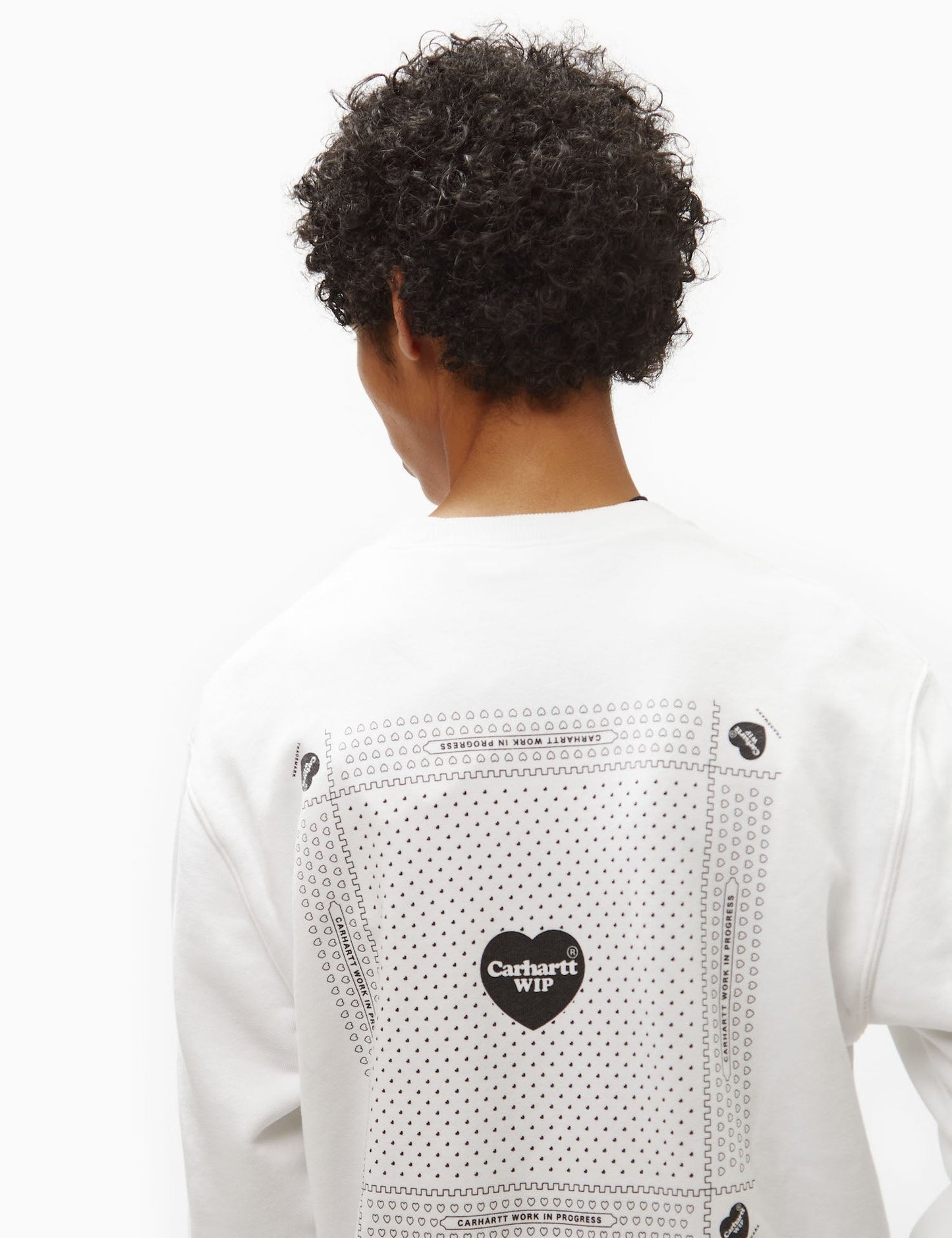 Sweat-shirt Bandana Cœur (ample) - Blanc
