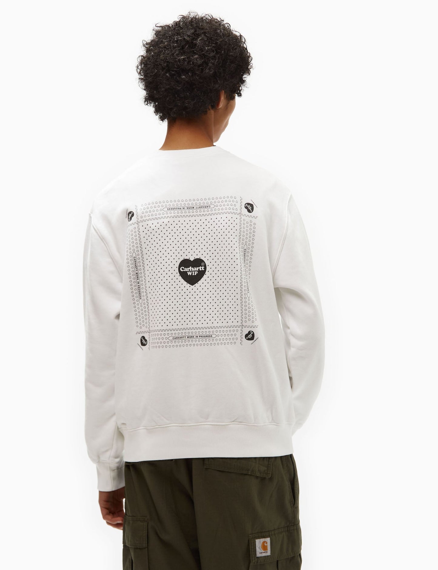 Sweat-shirt Bandana Cœur (ample) - Blanc